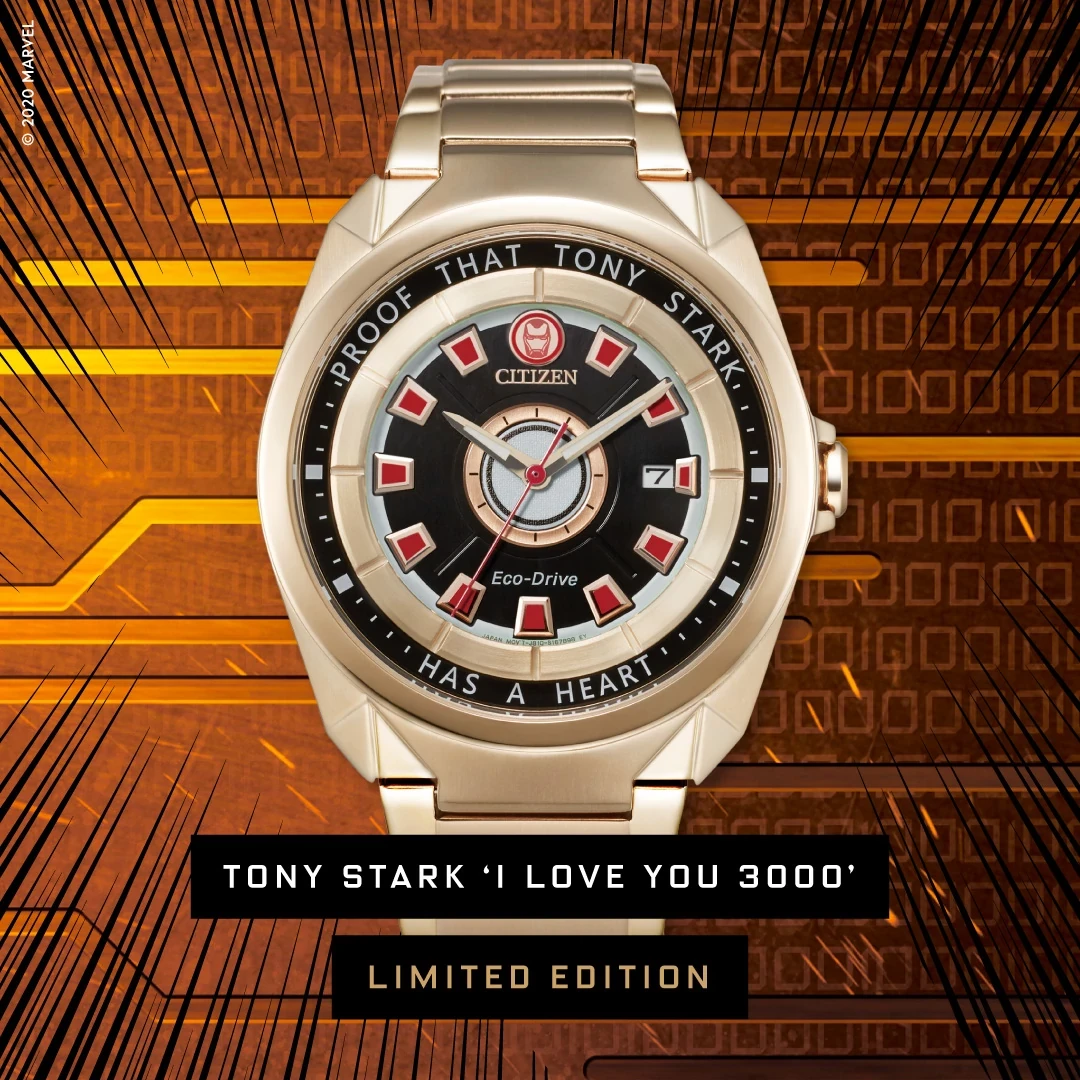 Tony Stark Black Dial Stainless Steel Bracelet AW1013-59W | CITIZEN